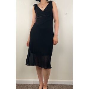 Vintage Kiss California Black Midi Slip Dress
